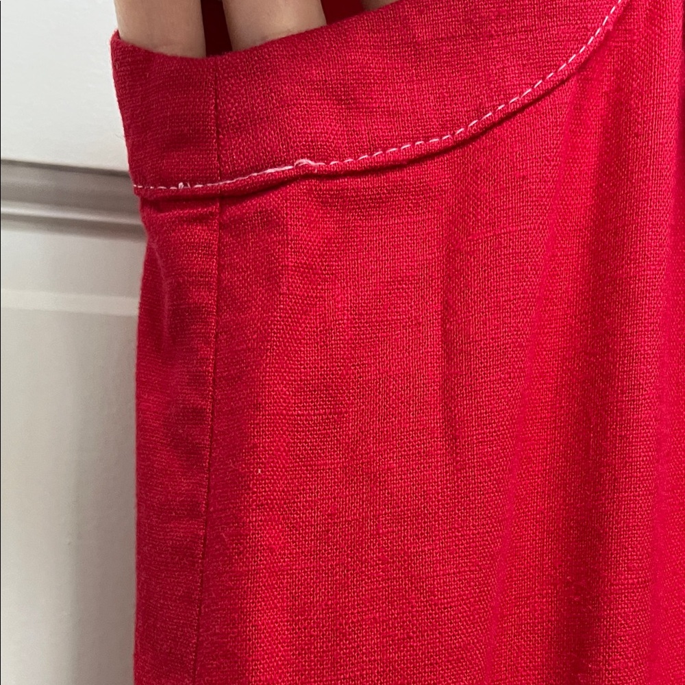 Basic Threads Linen Blend Cherry Red Sleeveless M… - image 5